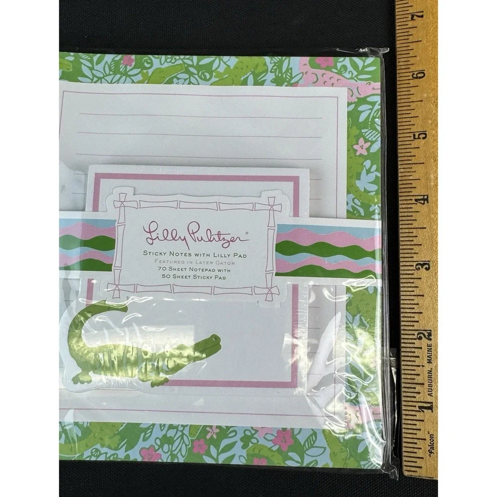 Lilly Pulitzer Sticky Notes With Lilly  Pad Pink Green Later Gator Alligator